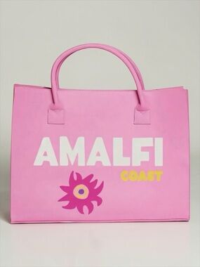 Amalfi Coast Pink Oversized Tote Bag | LATC Beach Travel Bag | NWT